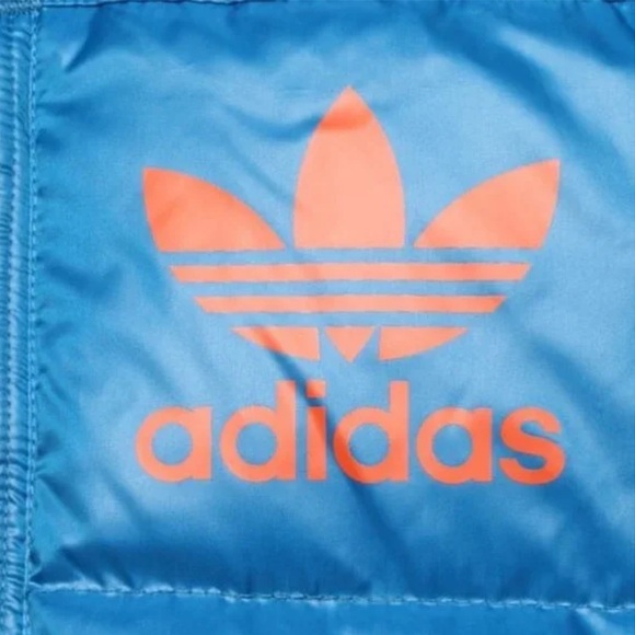Adidas Adicolor Down Puffer Jacket Blue Sz Large - Picture 6 of 16